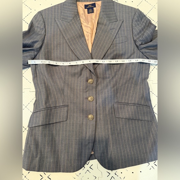 Brooks Brothers Wool Blazer Jacket Women's Size 6 Gray Striped Three Buttons - Picture 5 of 5